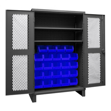 Durham Mfg HDCV48-24B Bin Storage Cabinet, 48" Wide - Blue Gray