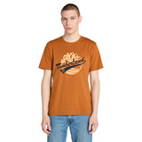 Men's Brand Carrier Front Graphic T-Shirt by Timberland – Cotton, Leather Brown