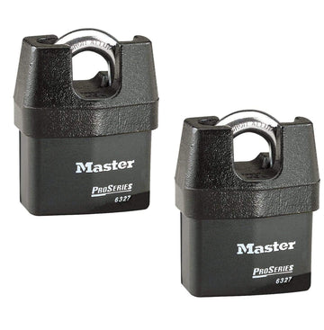 Pro Series Padlock - (2) High Security Locks w/BumpStop Technology by Master Lock – 2 Pack, Alloy Steel, Pack of 2, Model 6327NKA-2
