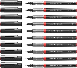 Schneider Xtra 823 Rollerball Pen with Stainless Steel Conical Tip 0.3 mm Red Pack of 10