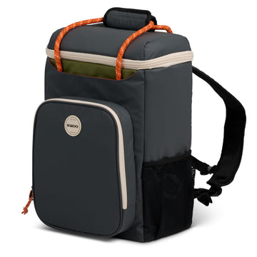 Summit 24-Can Insulated Backpack Cooler by Igloo – 11 x 7 x 17.5", 288.0 fluid_ounces, GRS recycled polyester, Tactical Gray 24 Can, Pack of 24