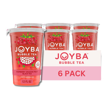 Bubble Tea Raspberry Dragonfruit Black Tea Bubble Tea by JOYBA – 6 Pack, Pack of 6