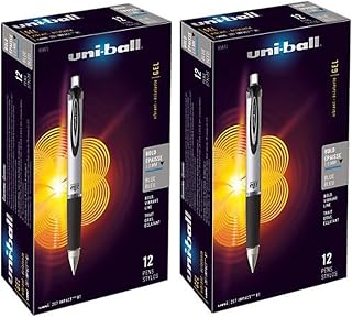 Uni-Ball 207 Impact RT Retractable Gel Rollerball Pen, 1.0mm, Bold Point, Blue Ink, Pack of 24 (65871)