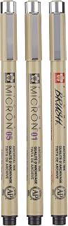 SAKURA Pigma micron 3 01/05 + brush Black
