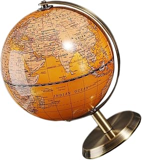 Rotating Geography Learning Globe 5.5 Inch with Stand for Study Room and Office Decor, English Labels, Wear-resistant Abs and Metal Material, for Classroom and Desk Use