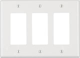 Leviton 3-Gang Decora/GFCI Decora Wallplate, Midway Size, PJ263-W, White