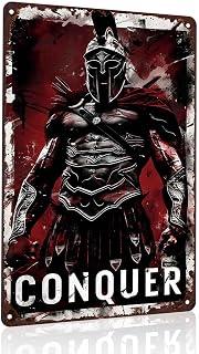 Fierce Spartan Warrior Vintage Metal Wall Art Signs 8X12 Inch