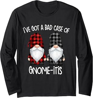 Funny Lazy Gnome Pajama Day Cute Gnome-itis Long Sleeve T-Shirt