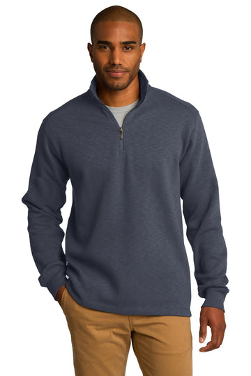 Slub Fleece 1/4-Zip Pullover Slate Grey by Port Authority – X-Large, Cotton, Slate Grey, Model 753865