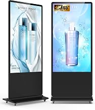 HARZHI 65 Inch Digital Signage Display, 4K Indoor Floor Standing Advertising Display with IPS LCD Screen, Android OS and Auto Media Player