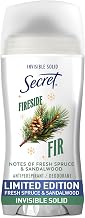 Secret Fresh Antiperspirant Deodorant for Women, Fireside Fir Scent, 2.6oz