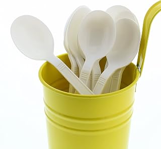AmerCareRoyal Heavy Weight Unwrapped Disposable Polypropylene Plastic Soup Spoons for Restaurants and Catering, White, Pack of 1000
