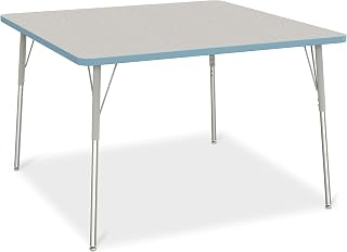 Jonti-Craft Berries 6418JCA131 Square Activity Table - 48" X 48", A-Height - Freckled Gray/Coastal Blue/Gray