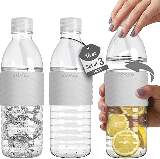 Copco Hydra 16.9 oz Water Bottle, Set of 3 – Leak Proof, BPA Free Tritan, Dishwasher Safe, Twist-Open Body, Non-Slip Silicone Grip, Perfect for Gym, Travel, Office & Daily Use (Grey)
