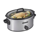 6 Quart Slow Cooker With 3 Cooking Settings by Hamilton Beach – 6 Quarts, Stoneware, Silver, Model 33665G
