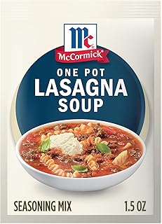 McCormick Seasoning Mix, One Pot Lasagna Soup, Savory and Cheesy, Tomato Sauce, Made with Garlic, Parsley, and Parmesan Cheese, Easy Weeknight Dinner, 1.5 oz (Pack of 12)