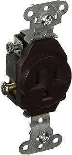 Pass & Seymour 5251 Double Pole 125V 3 Wire Grounding Heavy Duty Single Outlet, 15-Amp, Brown