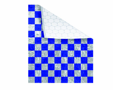 Bagcraft Papercon 300829 Foil/Paper Honeycomb Insulated Wrap, 13" Length x 10-1/2" Width, Blue Check (4 Packs of 500)
