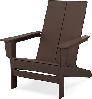 Polywood Contemporary Modern Oversized Adirondack Chair in Mahogany