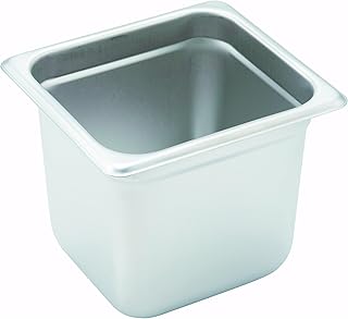 Winco 4.9 qt 6" Stainless Steel Steam Pan (Set of 48)