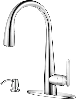 Pfister GT529-SMC Lita Single Handle Pull-Down Kitchen Faucet with Soap Dispenser, Chrome