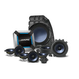 13-Speaker Sound System Upgrade for the 2022-Up Tesla Model 3 with Factory Premium Audio by Alpine – Hybrid Blue Carbon Fiber, Model PSS-TSLA-223P