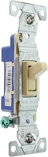 Hubbell RS115IZ Toggle Switch, 1-Pole, Grounding, 15-Amp, 120-Volt, Ivory