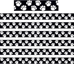 Teacher Created Resources® Black with White Paw Prints Border Trim, 35 Feet Per Pack, 6 Packs