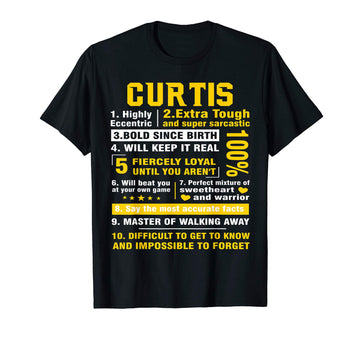 CURTIS Highly Eccentric 10 Facts Shirt First Name shirt by CURTIS shirt name team gift – Cotton, Black, Model 6RTQ9BRRDCF