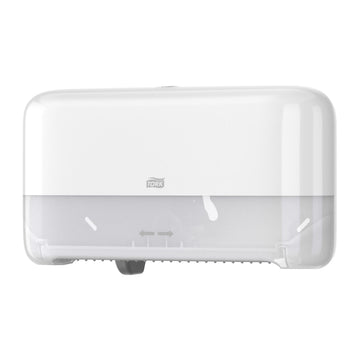 Tork Plastic Toilet Paper Dispenser, Double Roll - White