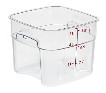 FreshPro 6Qt Food Storage Container in Clear for Industrial and Kitchen Use by Cambro – 6.0 quarts, Polycarbonate (PC), Clear, Model 6SFSPROCW135