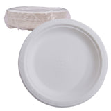 Compostable Disposable Paper Plates by ECO PRODUCTS – 10" Round, Molded Fiber, White, Pack of 50, Model EP-P005@PK50
