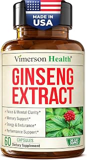 Panax Ginseng Supplement 1000mg – Korean Red Ginseng Extract for Men & Women – Energy, Focus & Stamina Support – Standardized Full-Spectrum Adaptogenic Formula for Mental Clarity, Performance & Memory