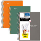 Spiral Notebooks by Five Star – 3 Count (Pack of 1), Green, Orange, Gray, Pack of 3, Model 450048D-ECM