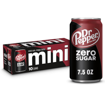 Zero Sugar Soda by Dr Pepper – 7.5 Fl Oz (Pack of 10), Rich Brown, Pack of 10