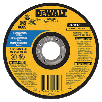 Cfree Thin Cutoff Wheel by DEWALT – One Size, Blend, Multi, Model DW8065S