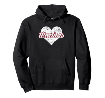 Curtis Warriors Over Heart Pullover Hoodie by Curtis Warriors Official High School Gear – Polyester, Black, Model W3N4CYNYZTN