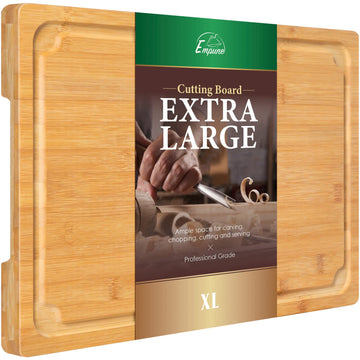 Empune Bamboo Cutting Board, Extra Large 17.6 x 12 Inch, Brown
