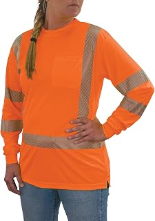 Ergodyne Unisex Adult Glowear 8387 Women’s Performance Hi-vis Long Sleeve T-Shirt - Type R, Class 3