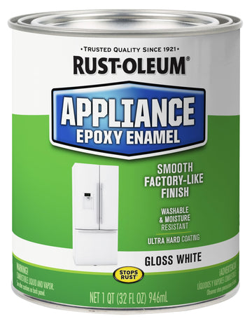Appliance Epoxy Gloss White Paint by Rust-Oleum – 32 Fl Oz (Pack of 1), White, Model 241168