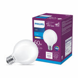 LED Frosted Non-Dimmable G25 Light Bulb - EyeComfort Flicker Free - 5.5W = 60W - 500 Lumen - Daylight (5000K) - E26 Base - Indoor - Title by PHILIPS – copper, White