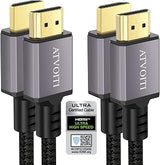 8K HDMI 2.1 Cable 6.6FT 2-Pack, Certified 48Gbps Ultra High Speed Braided HDMI Cable Support 8K@60Hz 4K@120Hz Dynamic HDR eARC HDCP 2.2&2.3 Dolby Compatible with PS5 HDTV Monitor and More