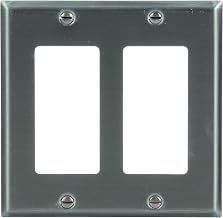 Eaton 93402 Standard Size Stainless Steel 2-Gang Decorator Wallplate, Satin Brush Finish