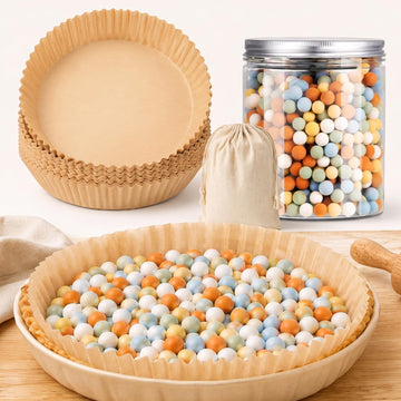 Patelai Ceramic Pie Weights and Parchment Liners, 2 lb with 50 Count, Multicolor