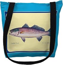 Betsy Drake TY007BM 16 x 16 in. Multi Fish II Border Tote Bag - Medium