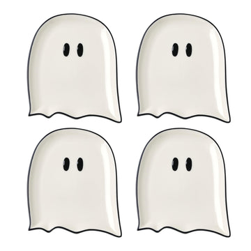 Ghost Accent Plates by Lenox – 4 Count, Porcelain, White, Pack of 4, Model 899233