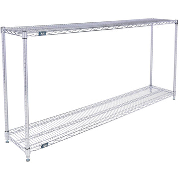 ESD, 2 Tier, Wire Shelving Starter Unit, 72" W x 14" D x 34" H by Nexel – 2, Alloy Steel, Chrome, Model 14723ESD2
