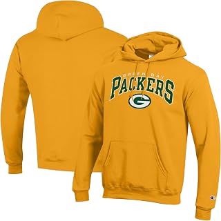 Champion Men's Gold Green Bay Packers Powerblend Arch over Logo Hoodie