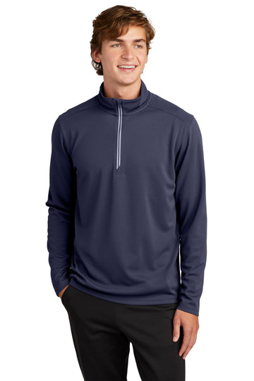 Unisex Sport-Wick Textured Quarter Zip Pullover True Navy by SPORT-TEK – Large, True Navy, Model ST860