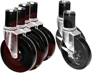 Advance Tabco TA-25A Casters, 5" Swivel, Rubber Wheels, Set of 6-2 w/Brakes